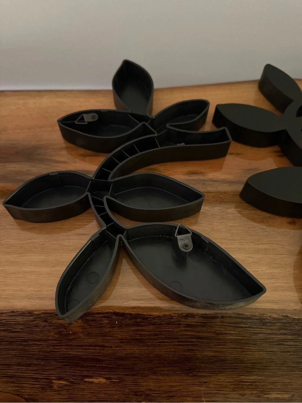 Source Unknown Matte Black Botanical Wall Leaves Set